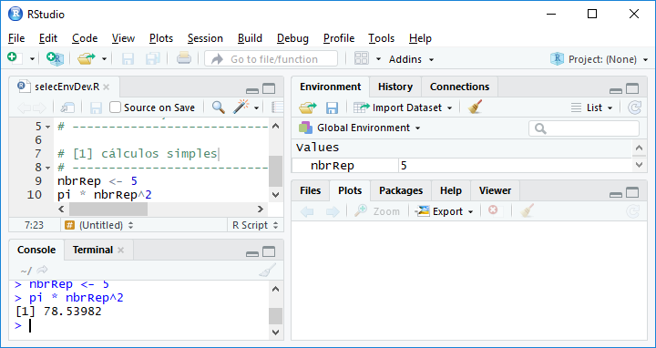 Captura de pantalla de RStudio en Windows: ejecutar nuestro script con CTRL + ENTER.\label{fig:screenCapRStudio02}